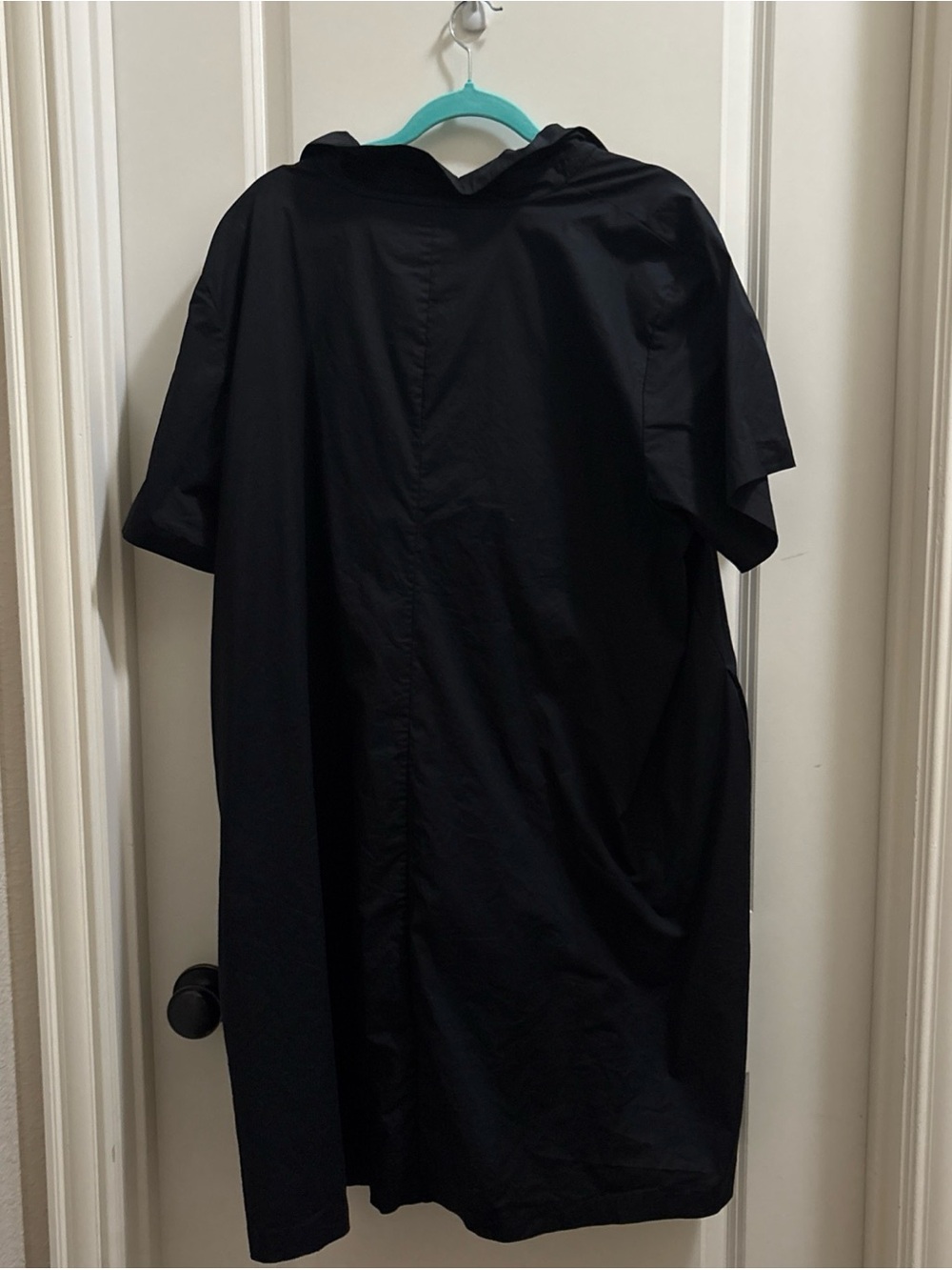 Eileen Fisher Organic Cotton Poplin Midi Shirt Dress Black 3x Quiet Luxury - Picture 3 of 4